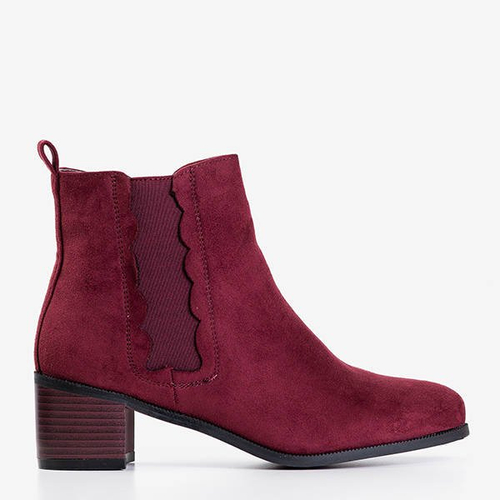 maroon heeled boots