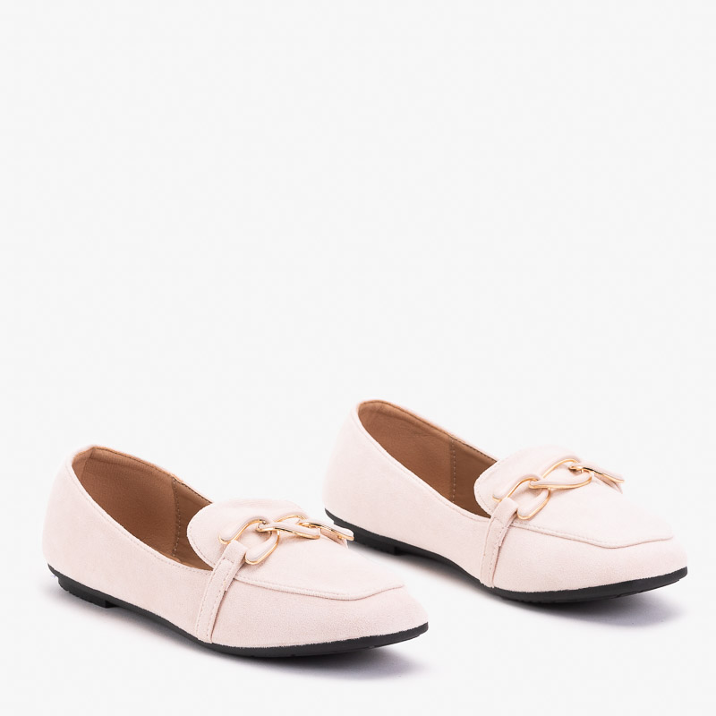 ladies beige loafers