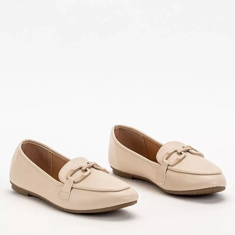 ladies beige loafers