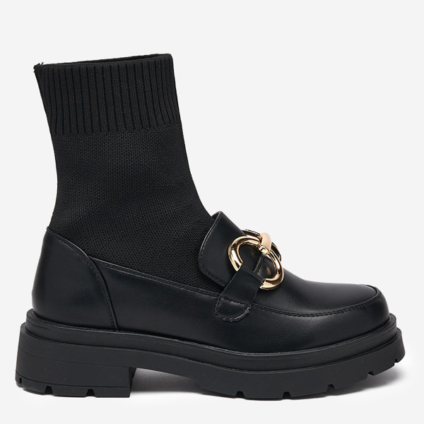 OUTLET Demi-bottes noires pour femmes avec tige haute Qenarisa - Chaussures