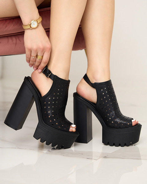 OUTLET Sandales ajourées noires pour femme Asage - Footwear