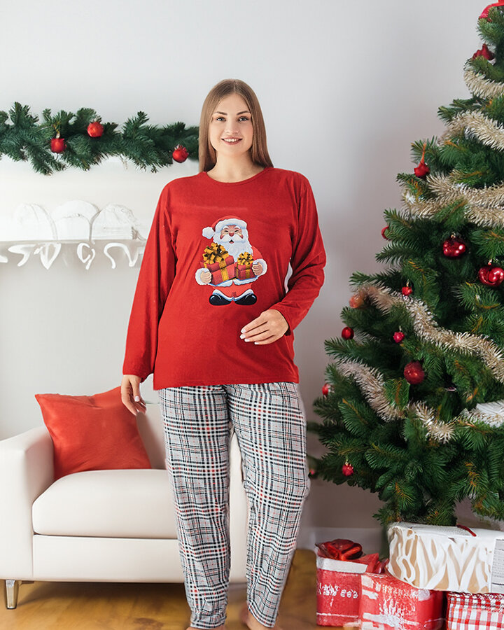 Royalfashion Pyjama rouge pour femme avec motif de Noël