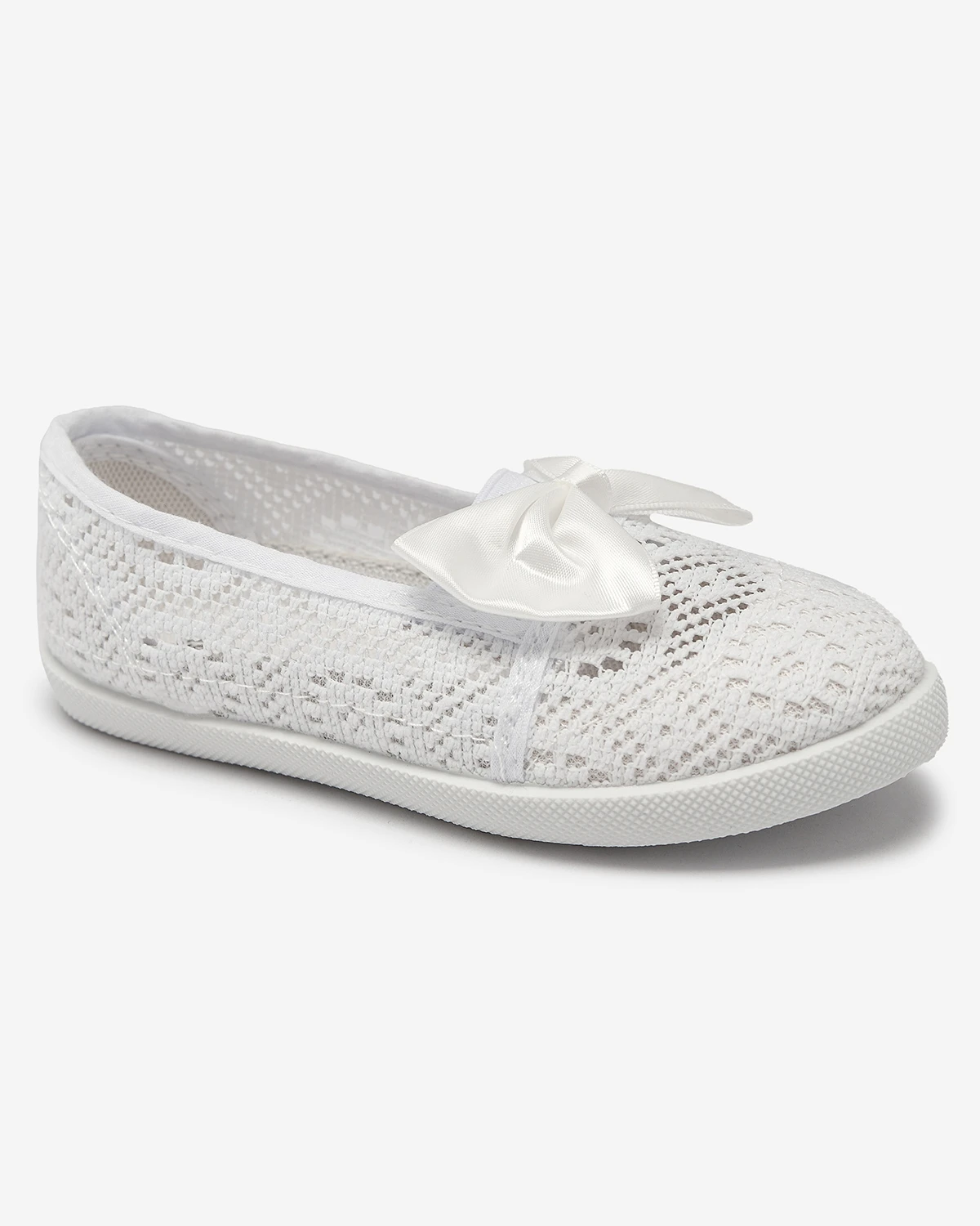 Baskets enfiler blanches avec n ud pour filles Sweet Time