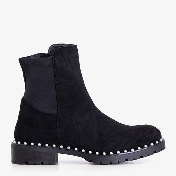 Bottines noires outlet avec perles