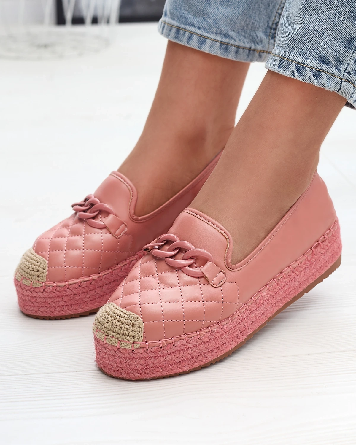 Espadrilles clearance compensées rose