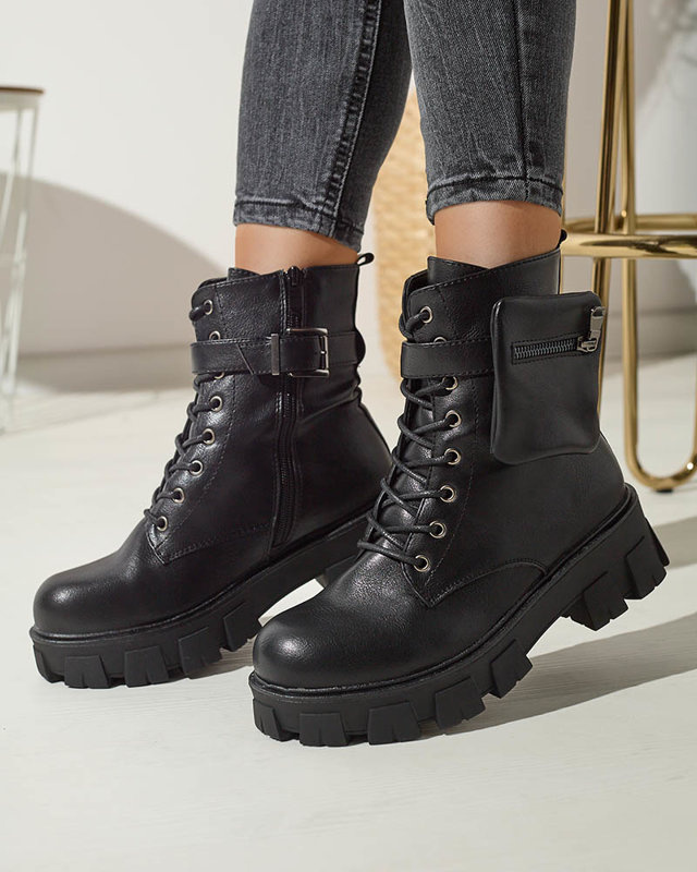 OUTLET Bottes noires pour femmes avec pochette Feffle Footwear