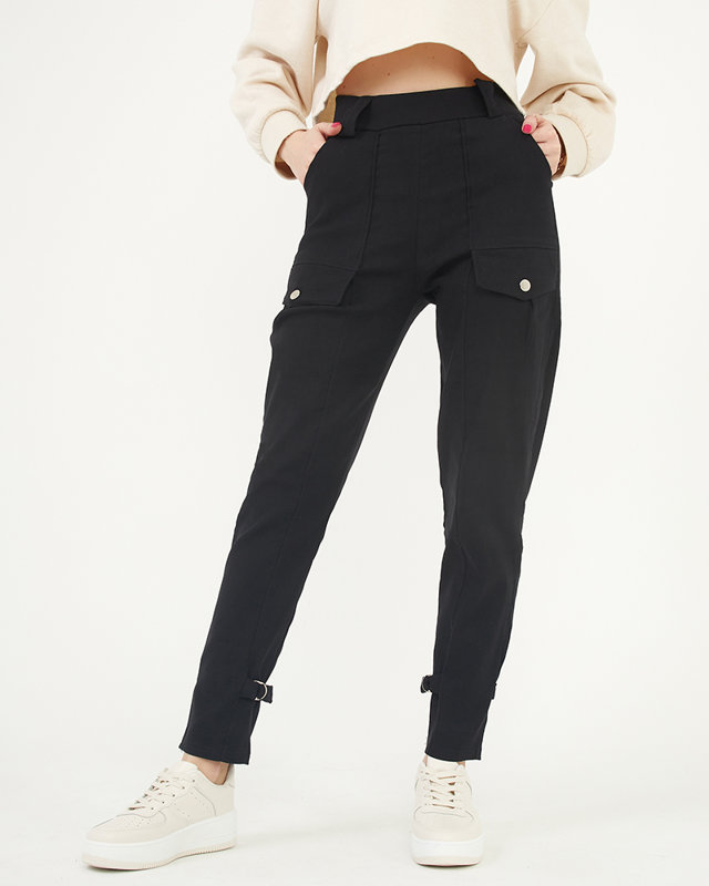 Pantalon Cargo, Noir Femme