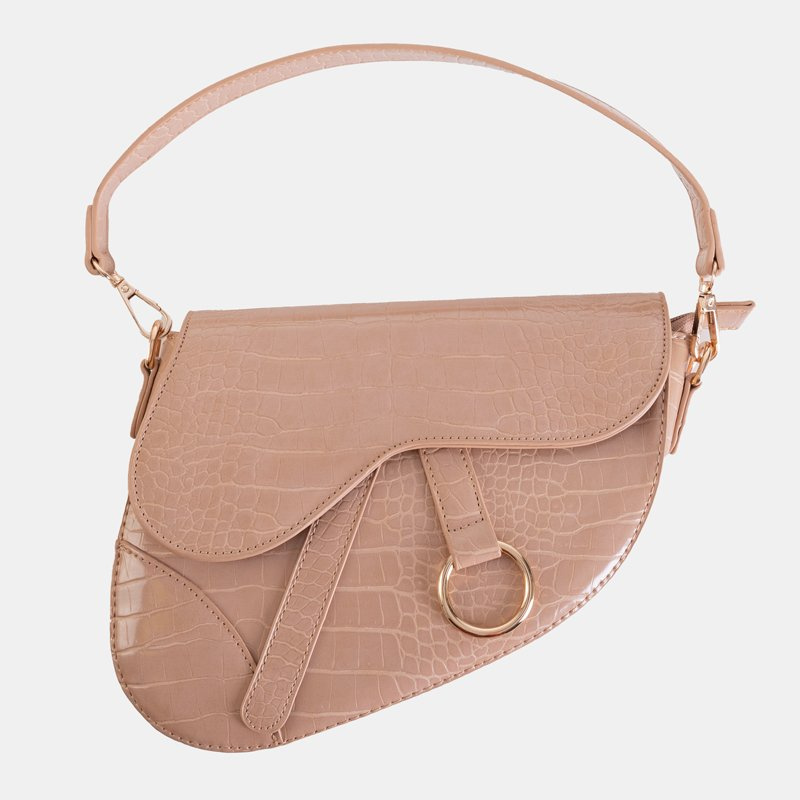 Sac besace femme a la cuir de crocodile beige Sacs main