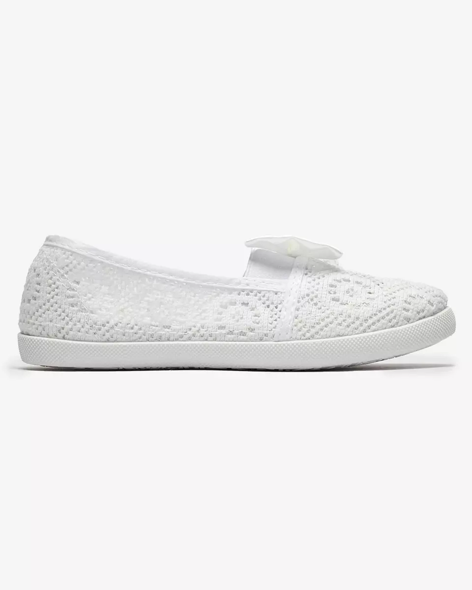 Baskets blanches à enfiler avec nœud pour fille Sweet Life - Chaussures