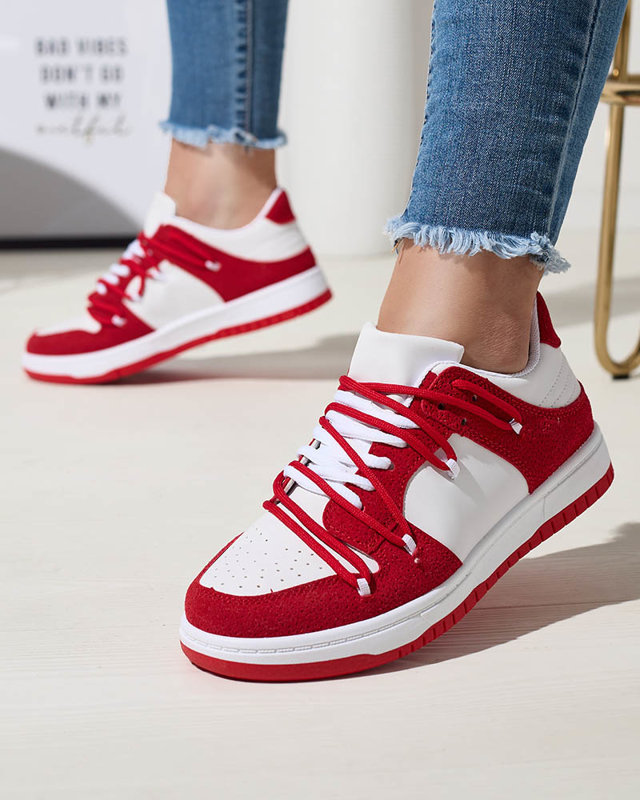 Baskets de sport pour femmes de couleur blanche et rouge Riloxi - Chaussures