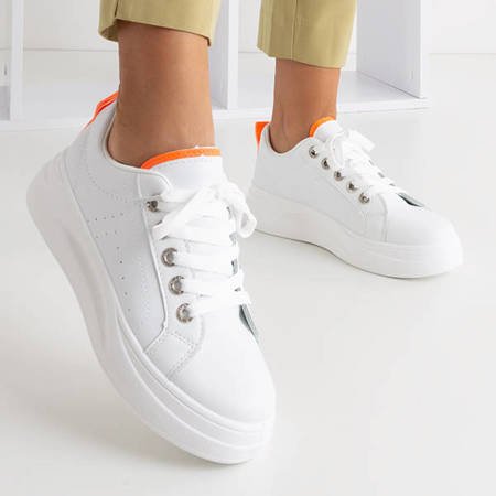 Baskets pour femmes Cathleen Blanc et Orange - Chaussures