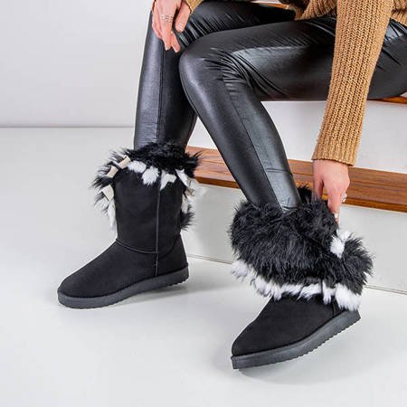 Bottes de neige pour femmes noires avec fourrure Solas - Footwear