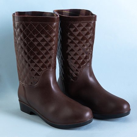 Bottes de pluie matelassées en caoutchouc marron pour femmes Nazaria - Footwear