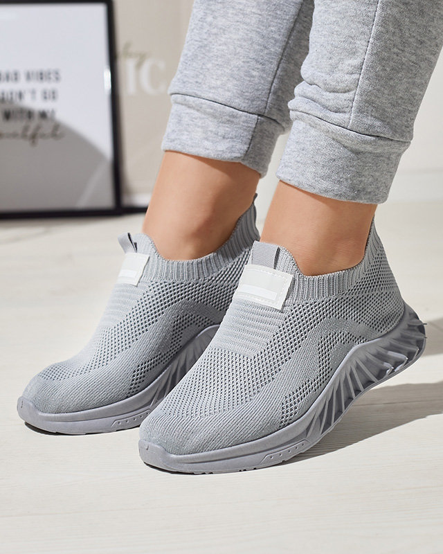 Chaussures de sport en tissu gris clair pour femme Rozane- Footwear