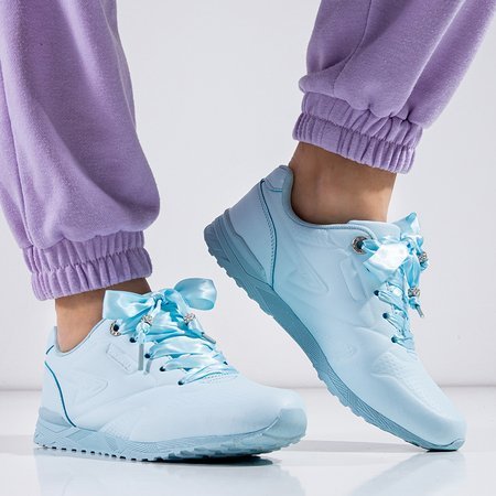Chaussures de sport pour femmes bleues à nouer avec un ruban Minorina - Footwear