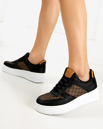 Chaussures de sport pour femmes noires avec imprimé Glou - Footwear