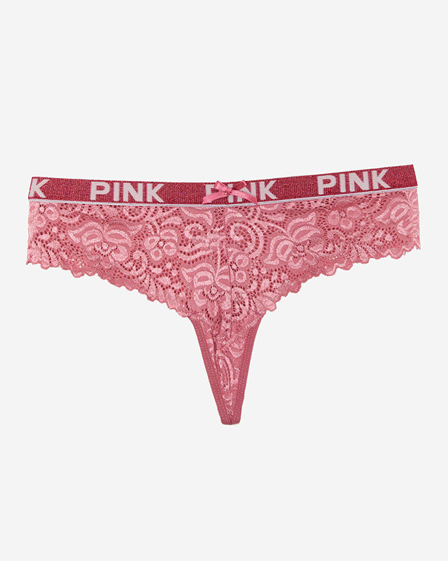 Culotte string femme dentelle rose foncé - Sous-vêtements