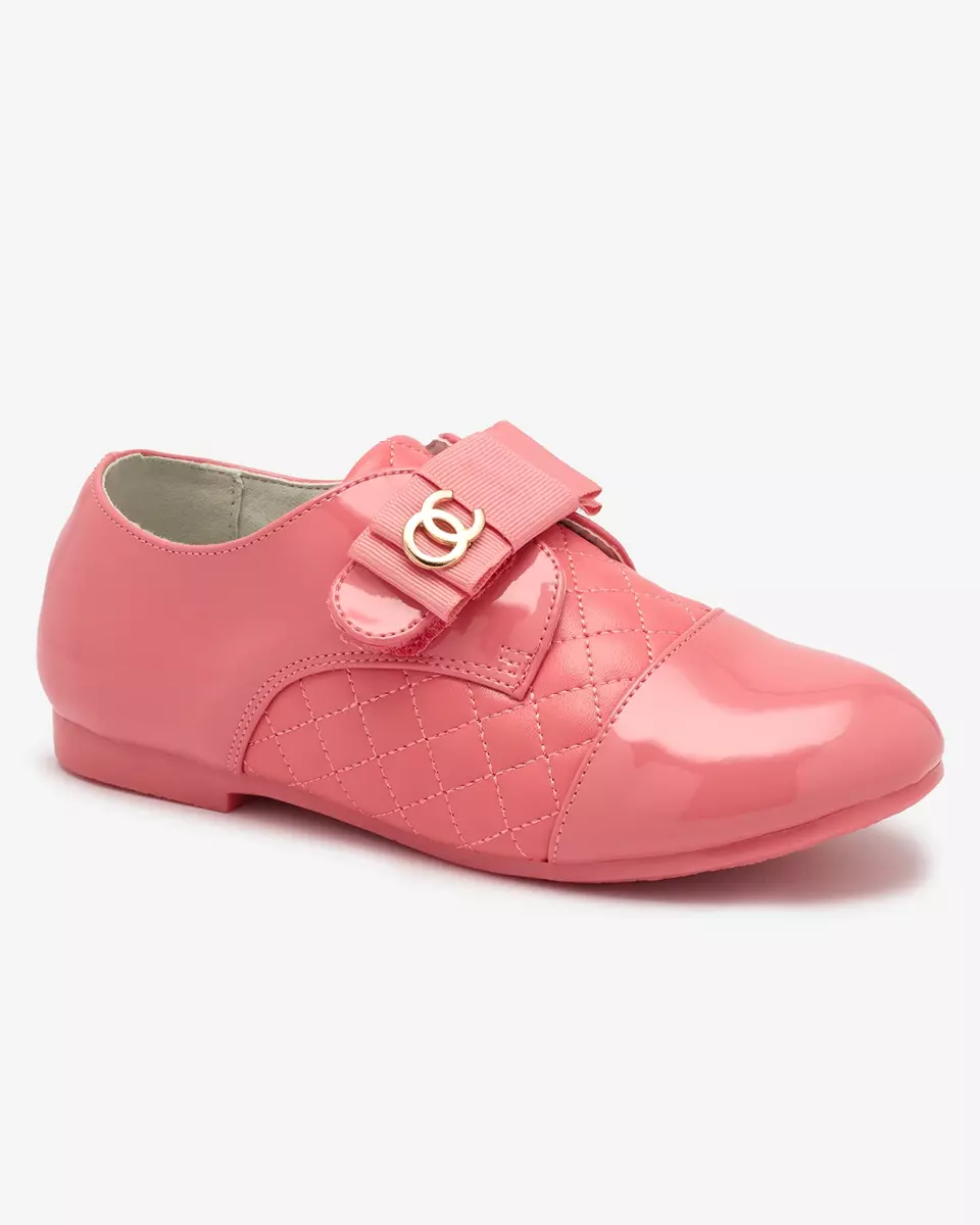 Demi chaussures en cuir écologique matelassé pour filles en rose Werme- Footwear