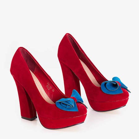 Escarpins rouges sur un montant supérieur avec un arc Wilenss - Chaussures