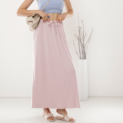 Jupe maxi rose poudré sale