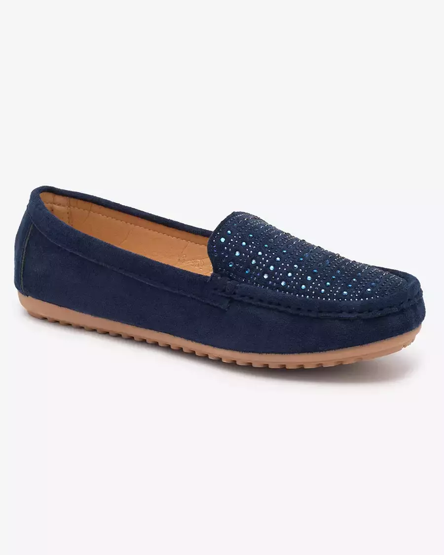 Mocassins bleu marine pour femme avec zircons Bretika - Footwear