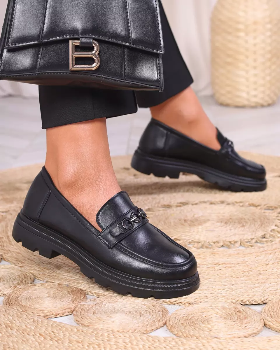 Mocassins femme en noir Wenoci - Chaussures