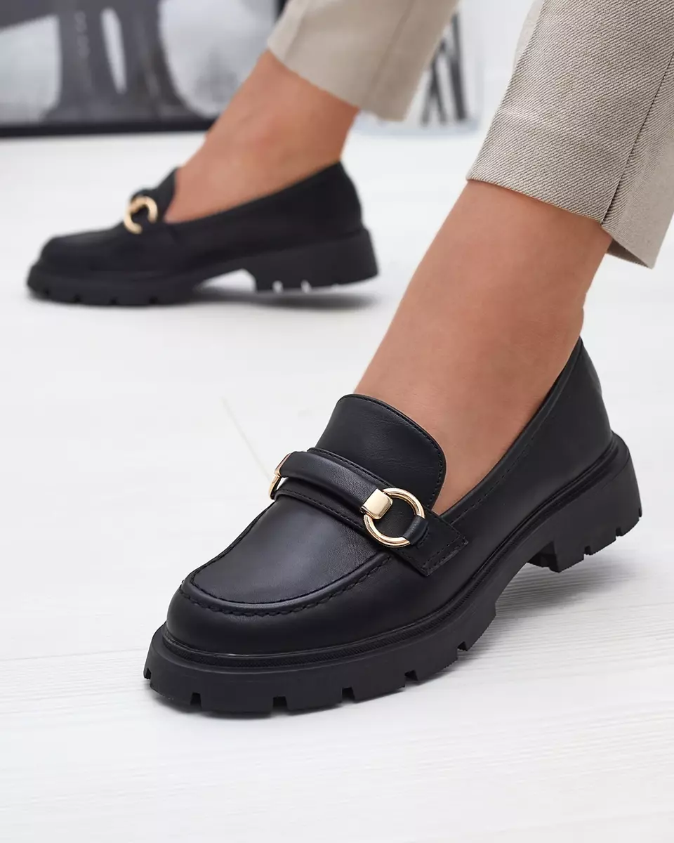 Mocassins pour femme en noir Desise- Footwear
