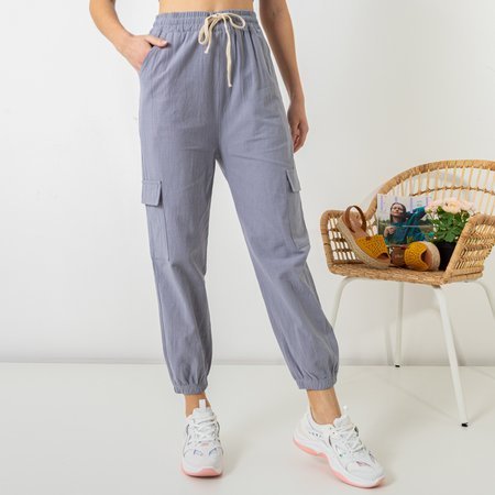 Niebisko - Pantalon cargo femme gris GRANDE TAILLE - Vêtements