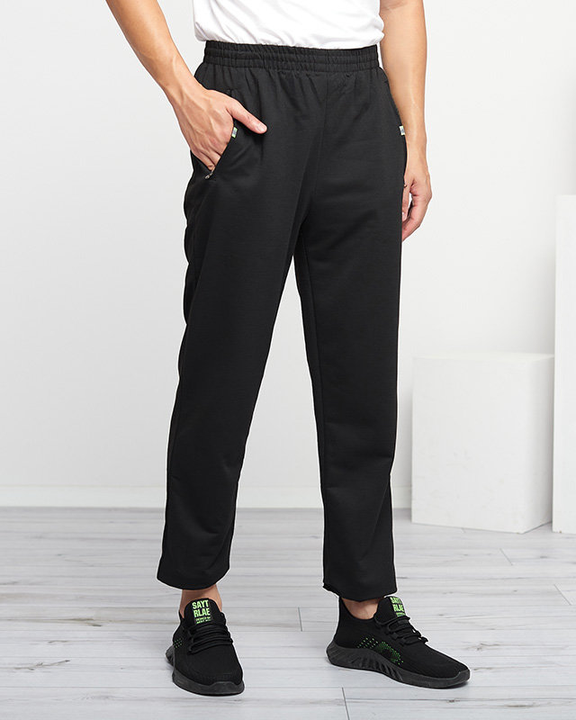 Noir Pantalon de survêtement droit pour homme - Vêtements