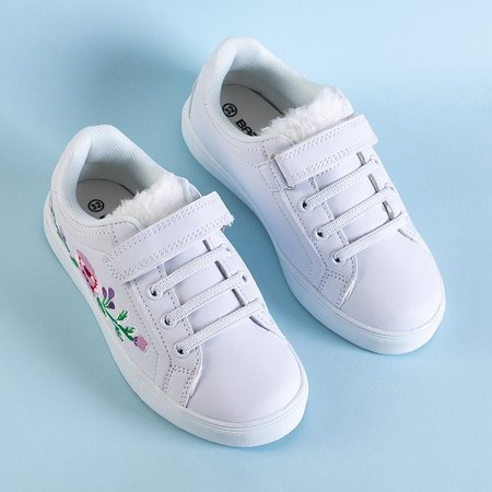OUTLET Baskets blanches pour enfants avec broderie Nicefora - Chaussures