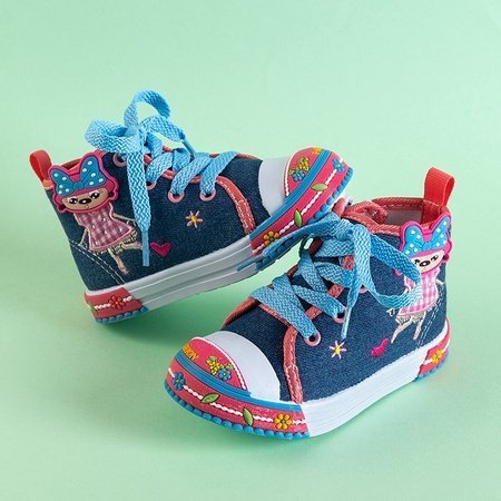 OUTLET Baskets bleu marine pour enfants avec décorations Nizat - Chaussures