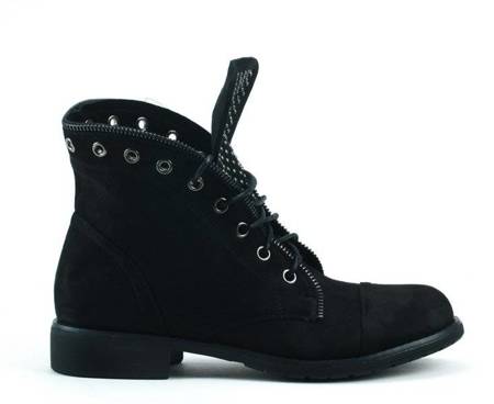 OUTLET Bottines en daim noires - Chaussures