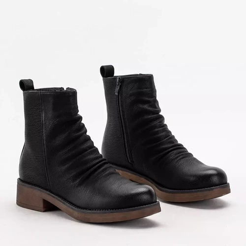 Bottines femme cuir on sale noir talon plat