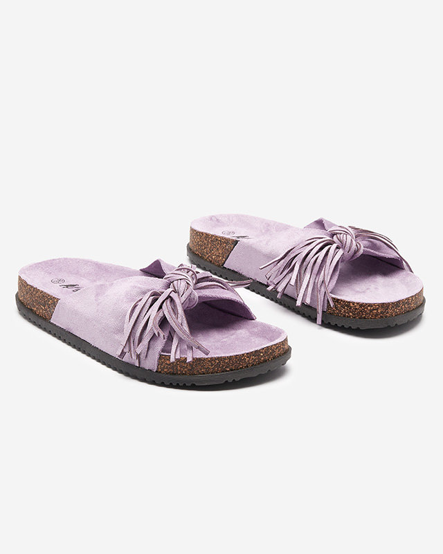 OUTLET Chaussons femme à franges violettes Guttis-Shoes