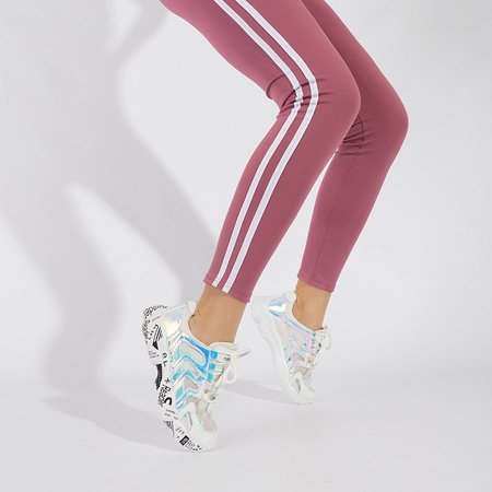 OUTLET Chaussures de sport pour femmes blanches avec inserts holographiques Adine - Footwear