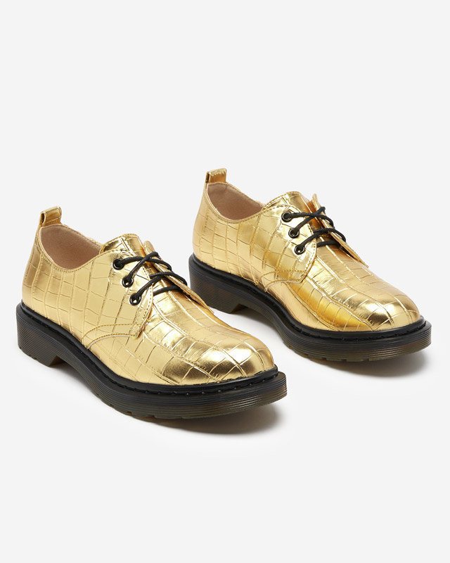 OUTLET Chaussures femme dorées avec gaufrage Seniri - Chaussures