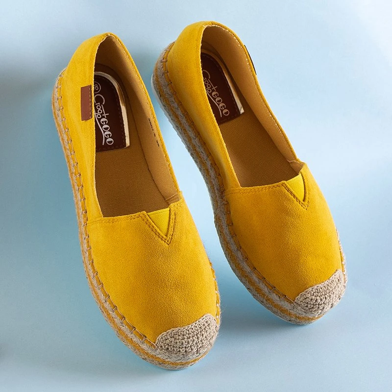 OUTLET Espadrilles femme jaunes sur plateforme Molandia - Chaussures
