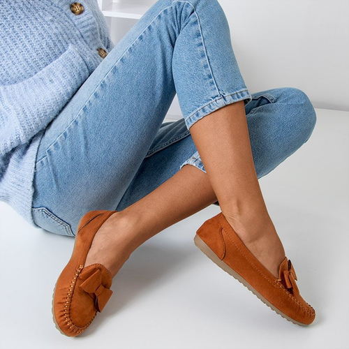 OUTLET Mocassins femme marron avec nœud Marinika - Footwear