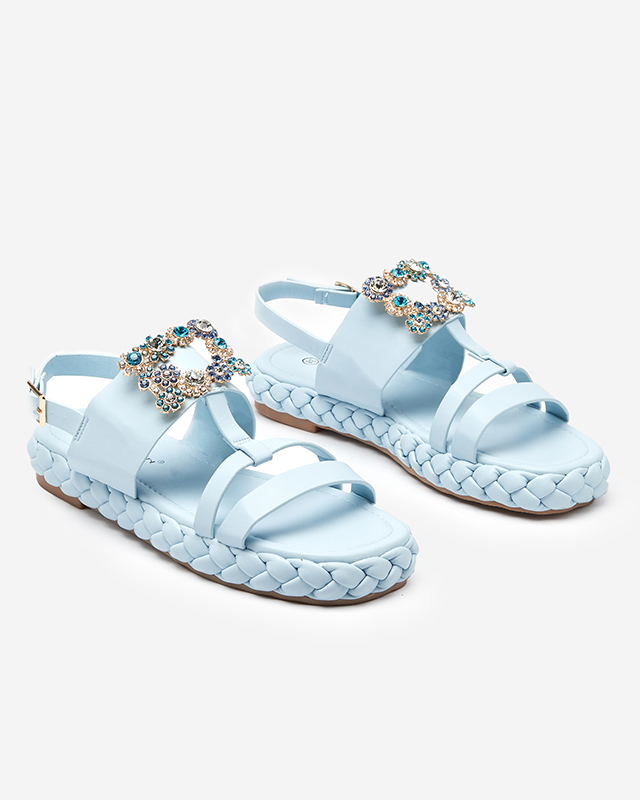 OUTLET Sandales bleues pour femme avec boucle décorative Govy-Footwear