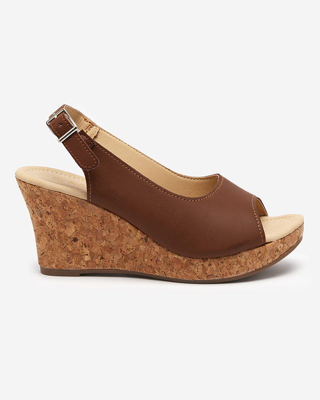 OUTLET Sandales compensées camel femme Erona- Shoes