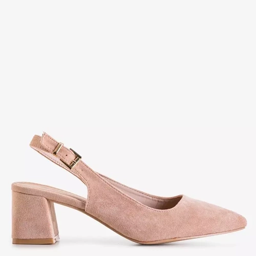 OUTLET Sandales femme beige en co su dine sur un montant Panella