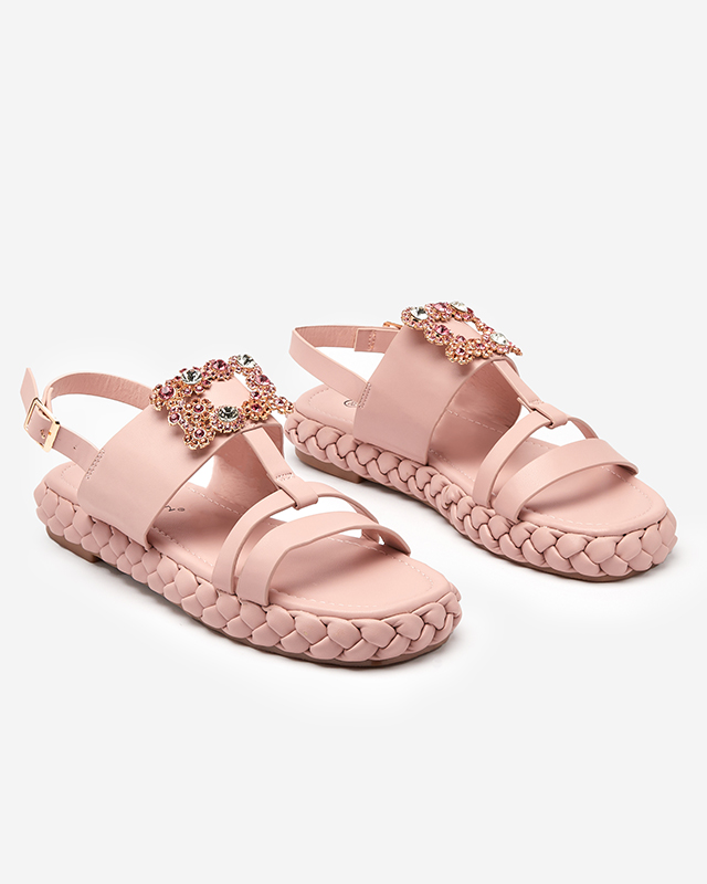 OUTLET Sandales rose clair pour femme avec boucle décorative Govy-Footwear