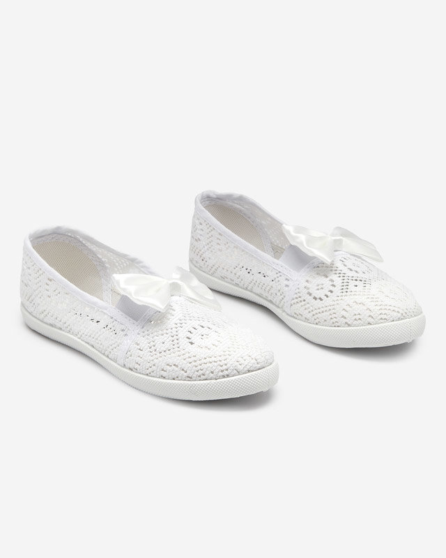 OUTLET Sneakers pour fille avec un nœud en blanc Osmo - Footwear