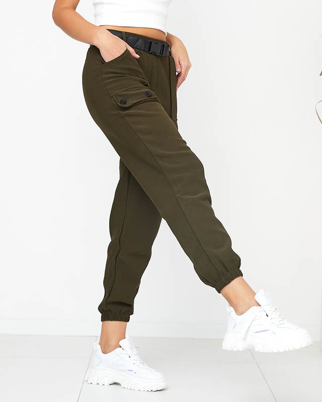 Pantalon cargo chaud vert pour femme - Vêtements