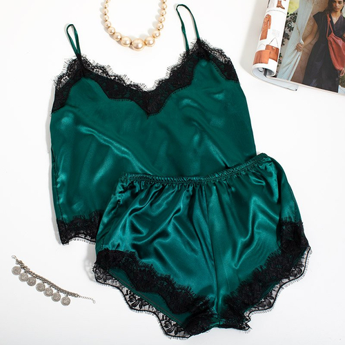Pyjama 2 pièces vert foncé - Vêtements