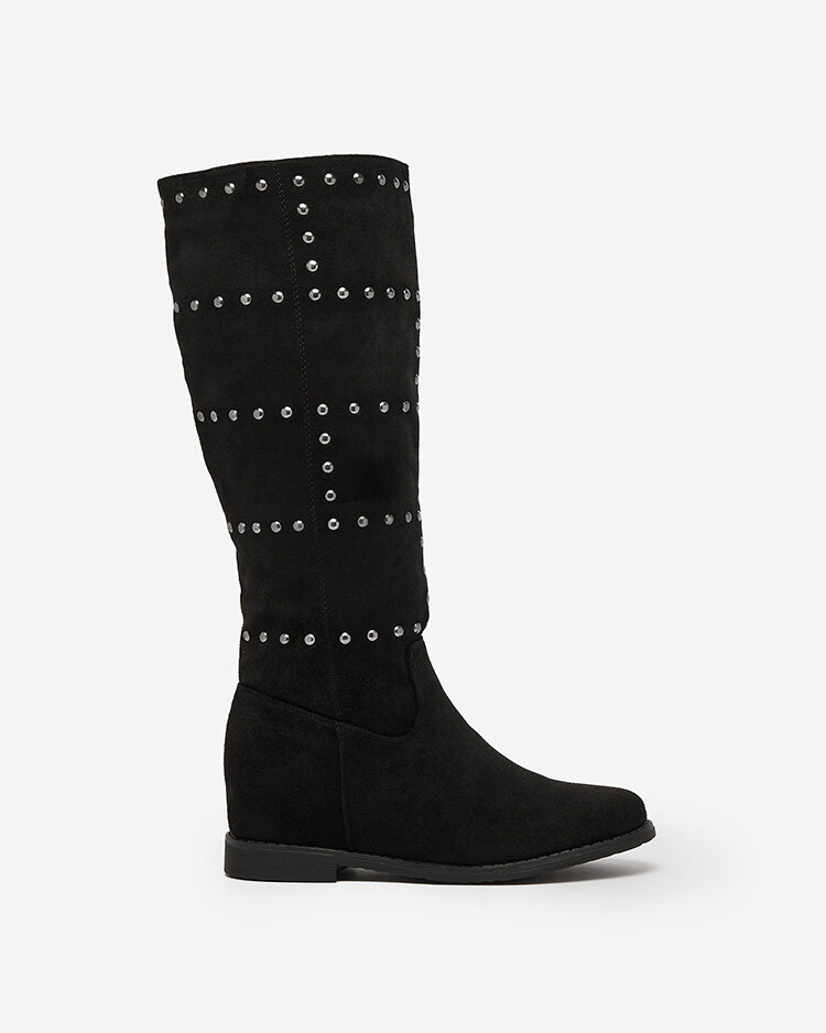 Royalfashion Bottes à talon caché pour femme en noir Airad