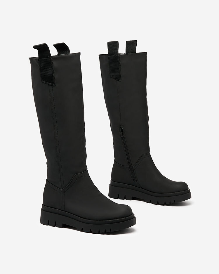 Royalfashion Bottes montantes pour femme en noir Denesis