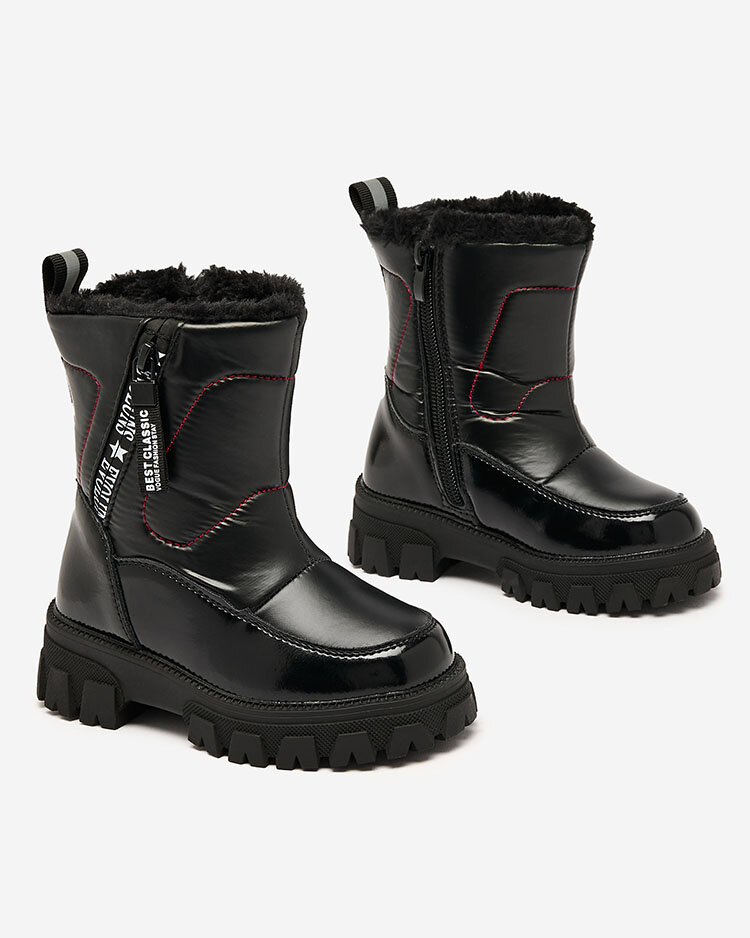 Royalfashion Chaussures pour enfants a'la bottes de neige en noir Sorroda