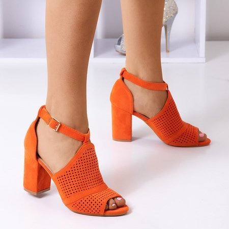 Sandales ajourées femme orange sur le poteau Alesha - Footwear