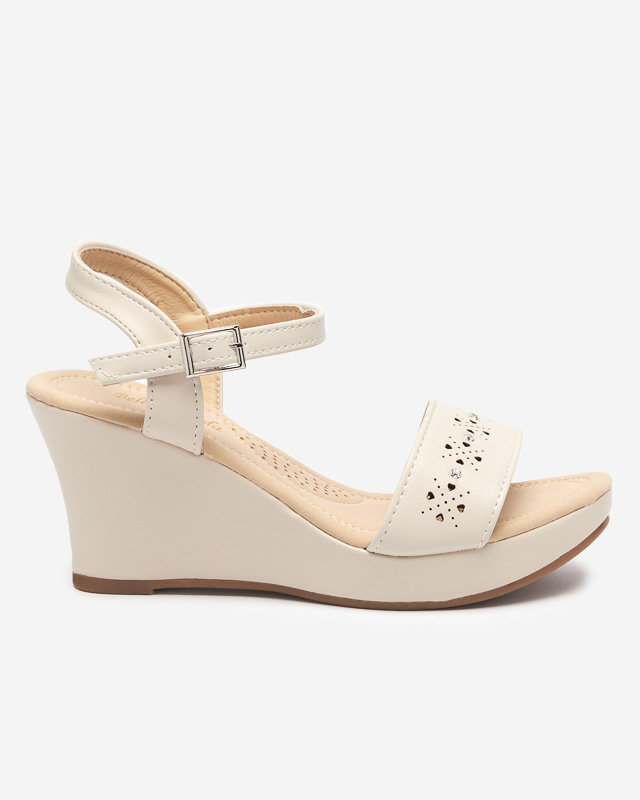 Sandales compensées beiges pour femmes Bellomia - Chaussures